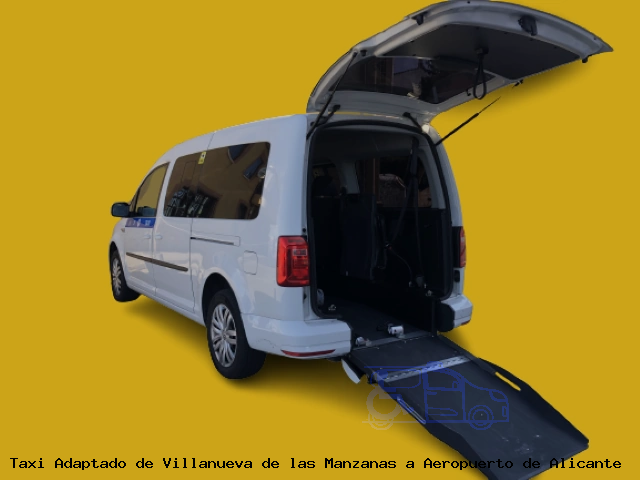 Taxi accesible de Aeropuerto de Alicante a Villanueva de las Manzanas
